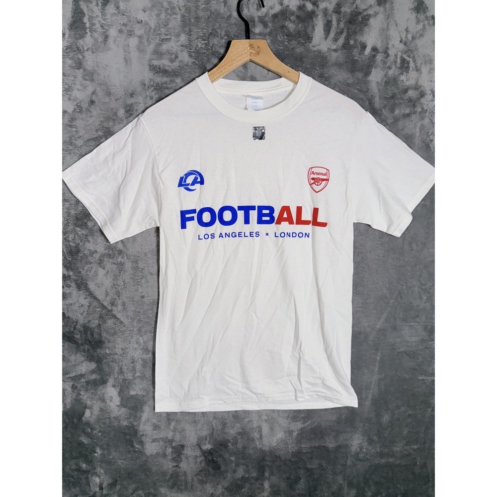 Port Company Mens Arsenal LA Football‎ T Shirt Small S White Los Angeles London